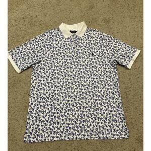 Polo by Ralph Lauren Blue and White Floral Polo Shirt